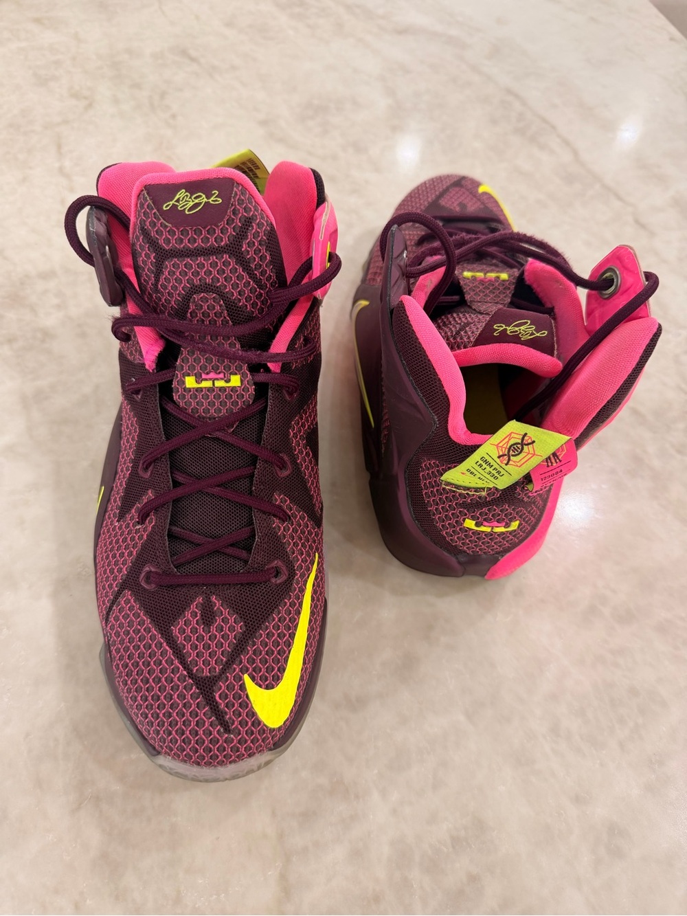 Nike Lebron Basketball Shoes with Neon Yellow & Hot Pink Accents